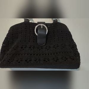 Crochet purse black purse handbag